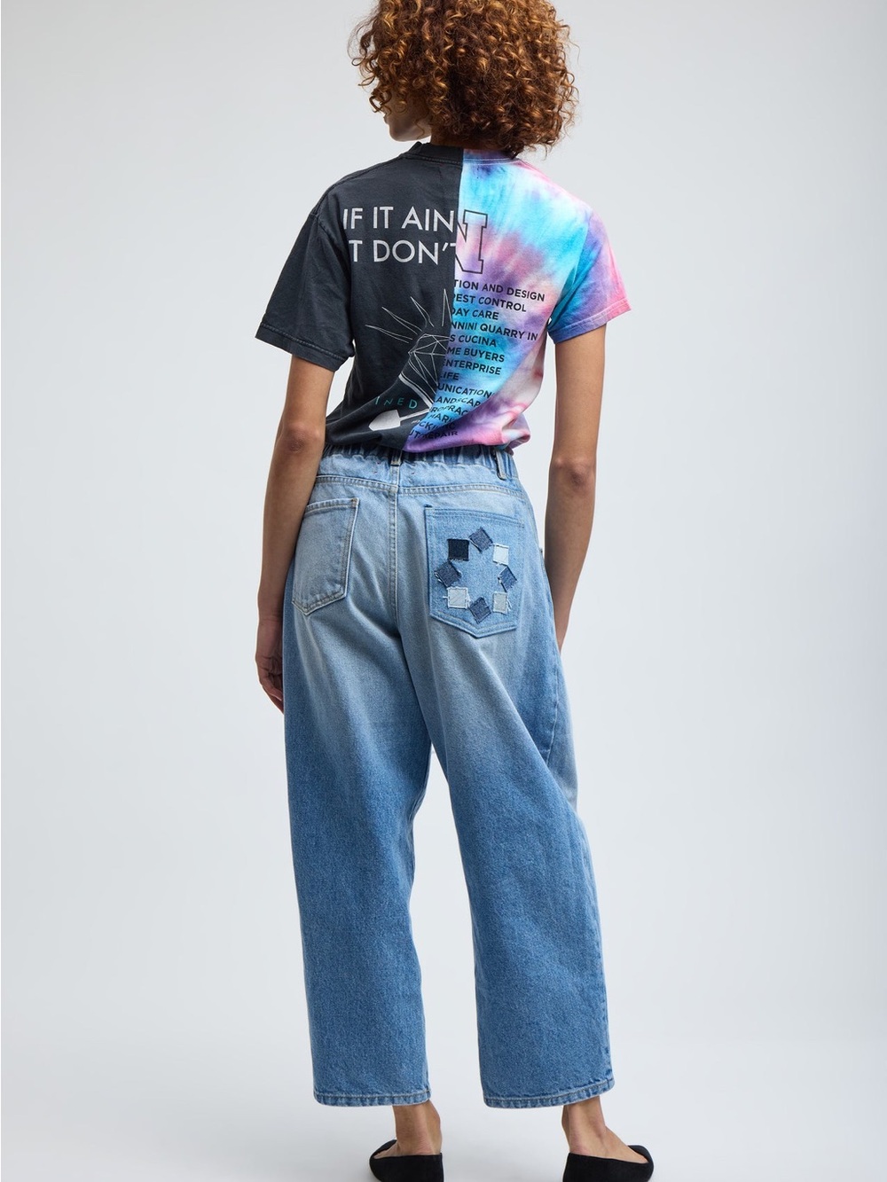 Rentrayage Women’s Silverlake Elastic Waist Light Wash Jeans With Patch Pocket — image 4 of 8